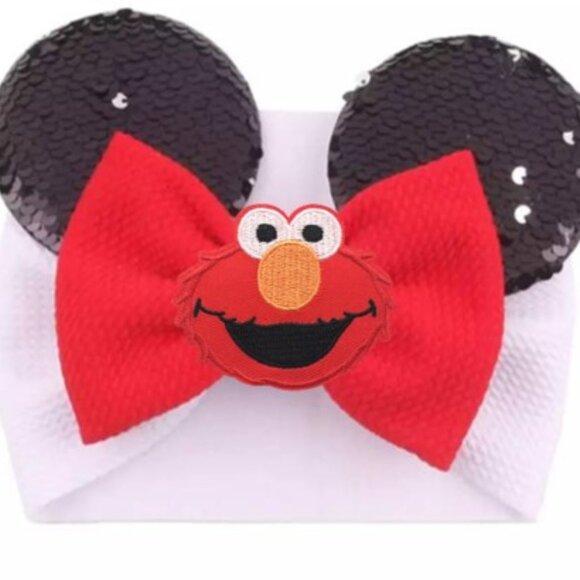 Boutique Other - Elmo Headband Red Ears Elmo Bow Headband Sequin Elmo Birthday
